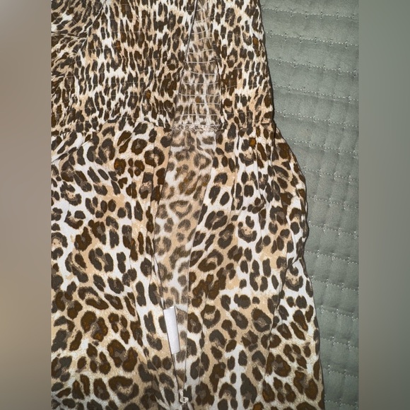 Faithfull the Brand Leopard Print Smocked Puff Sleeve Mini Dress. Size 2. EUC - Picture 9 of 13